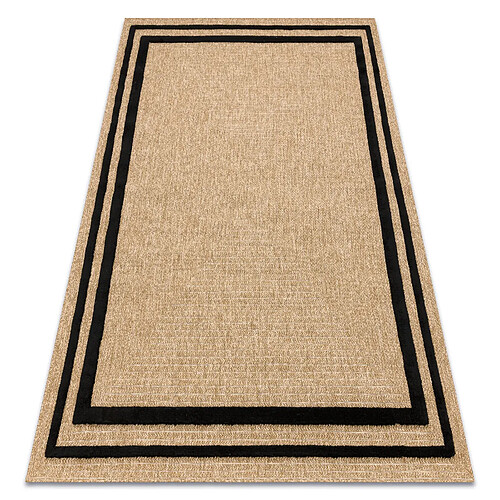 RUGSX Tapis SPARK 0687 beige noir - Cadre, sisal, structurel 120x170 cm