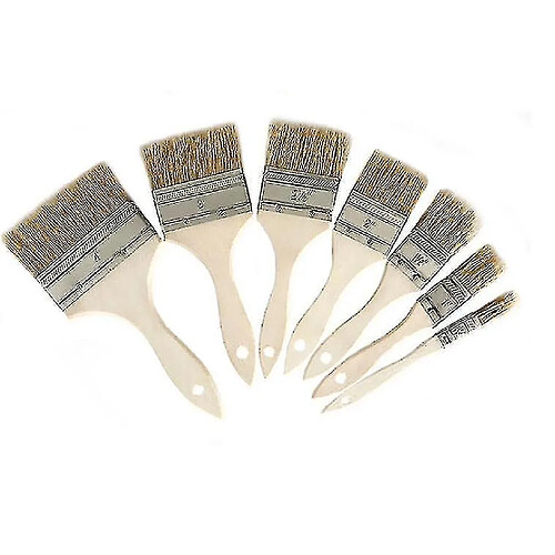 Universal 7pcs poils pointes en bois Brosse de barbecue à l'eau peinture à l'eau peinture imperméable