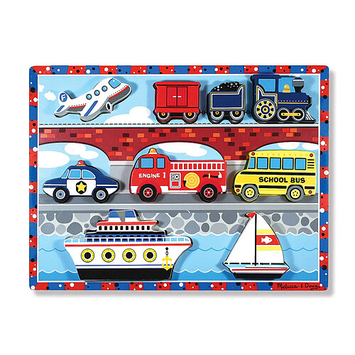 Melissa & Doug MELISSA + DOUG Puzzle a Grosses Pieces En Bois - Vehicules