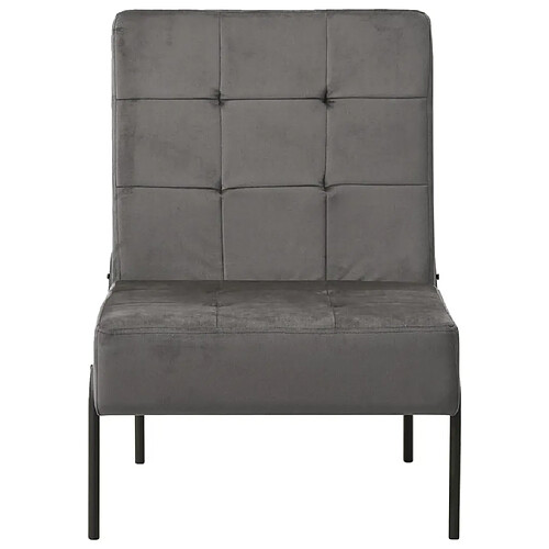 Maison Chic Chaise de relaxation | Fauteuil relax 65x79x87 cm Gris foncé Velours -GKD45555