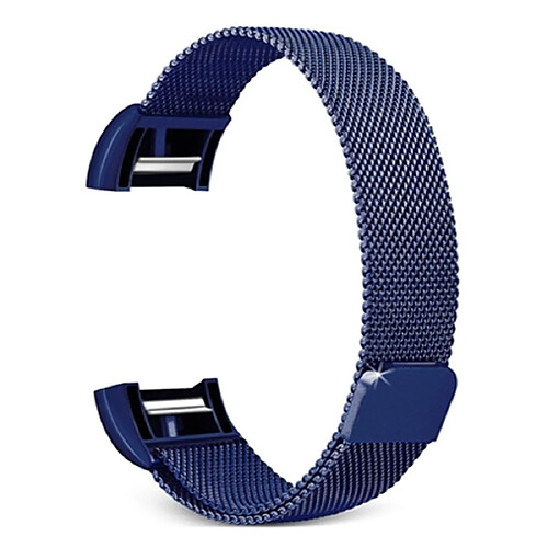 Wewoo Bracelet pour montre connectée Smartwatch avec en acier inoxydable FITBIT Charge 2taille S bleu