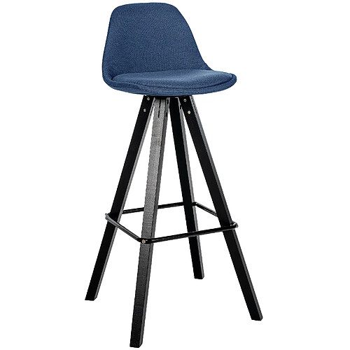 Non Tabouret de bar Corbin tissu Carré noir