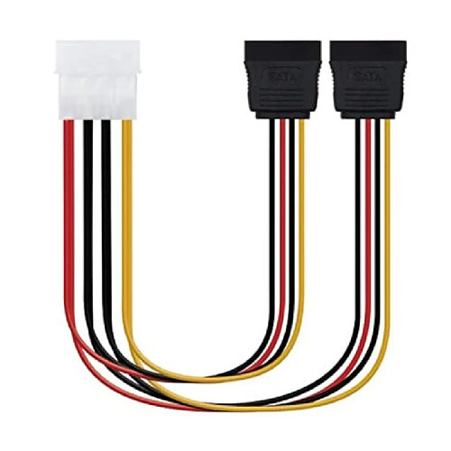 ? Câble d'alimentation SATA Molex 4 broches/M vers 2Xsata/H - 0,2 M