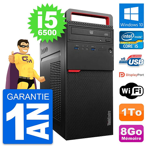 PC Tour Lenovo ThinkCentre M700 Intel i5-6500 RAM 8Go Disque 1To Windows 10 Wifi · Occasion