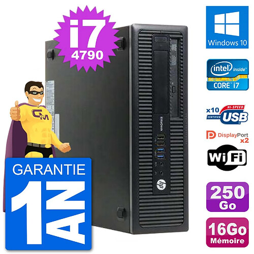 PC HP EliteDesk 800 G1 Core i7-4790 RAM 16Go Disque Dur 250Go Windows 10 Wifi · Occasion