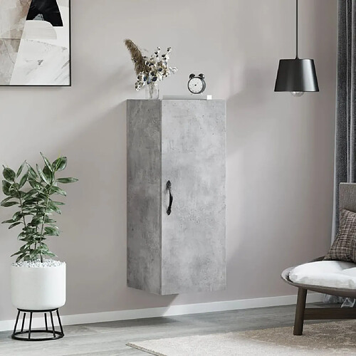 vidaXL Armoire murale gris béton 34,5x34x90 cm bois d'ingénierie