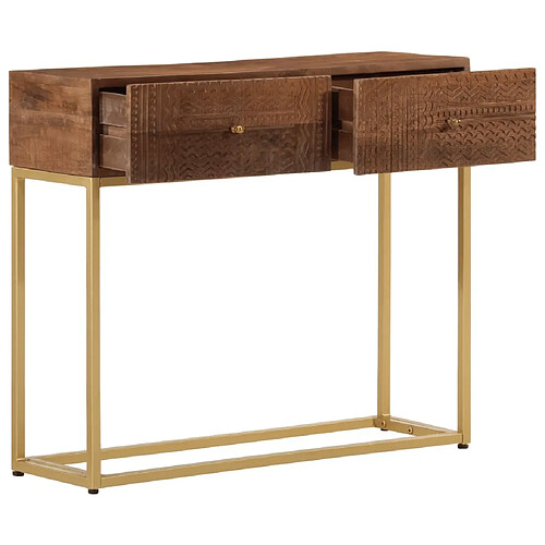 Maison Chic Table console | Meuble d'entrée | Table d'appoint 90x30x76 cm bois massif de manguier et fer -GKD74749