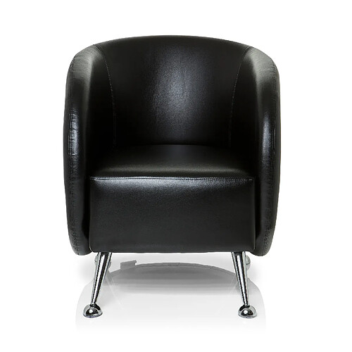 Fauteuil lounge / fauteuil club ST. LUCIA en similicuir noir hjh OFFICE