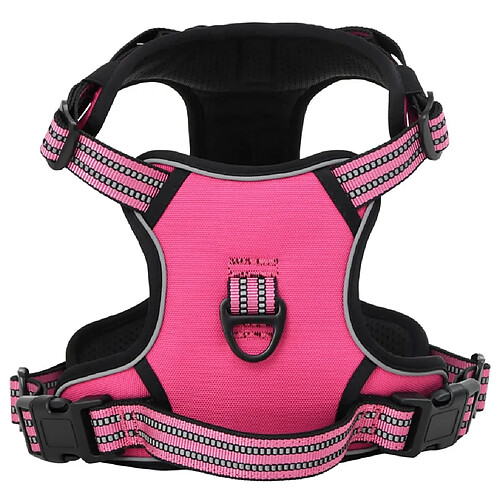 vidaXL Harnais pour chien avec laisse et collier réglables rose M