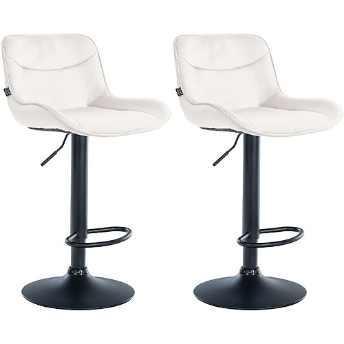 Non Lot de 2 tabourets de bar Vonore velours noir