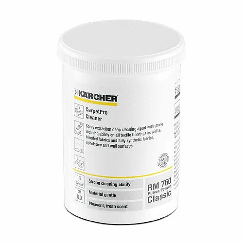 Rm760 poudre de nettoyant pour textile et moquette la cartouche de 800g - KAR 62958490 - Détergent moquette et textile - karcher