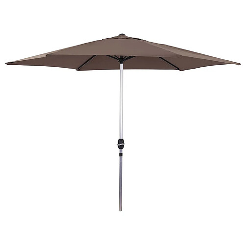 Habitat Et Jardin Parasol jardin droit Alu Sol - Rond - Ø 3m - Taupe