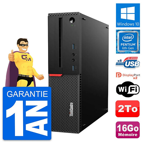 PC Lenovo ThinkCentre M800 SFF Intel G4400 RAM 16Go Disque 2To Windows 10 Wifi · Occasion