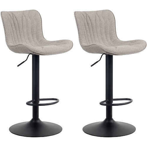 Non Lot de 2 tabourets de bar tissu Linus