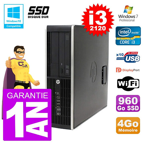 PC HP 6200 SFF Intel i3-2120 RAM 4Go SSD 960Go Graveur DVD Wifi W7 · Occasion