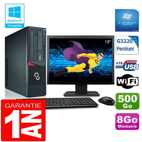 PC Fujitsu Esprimo E720 E85+ SFF G3220 RAM 8Go Disque 500 Go Wifi W7 Ecran 19" · Occasion