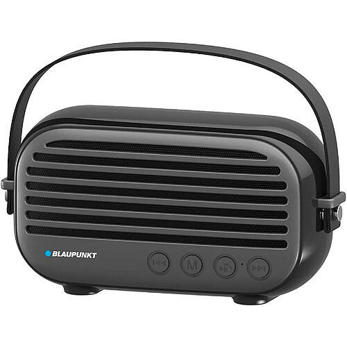 Blaupunkt ?TECHNOLOGIE DE DERNIERE HEURE? Combine un design vintage avec la dernière technologie en matière de son compatible Bluetooth 4.2 avec une portée de 10m. Comprend un câble de chargement USB et un câble AUX-IN.?RADIO? Il