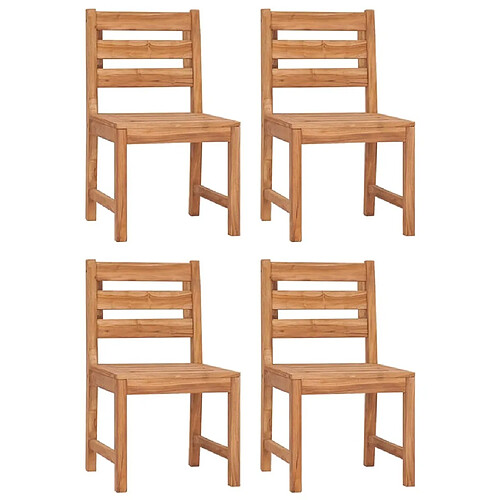 Maison Chic Lot de 4 Chaises de jardin,Fauteuil d'extérieur Bois de teck solide -MN30325