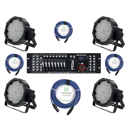 Showlite FLP-144W 4 x SET + Showlite Master Pro USB + câble