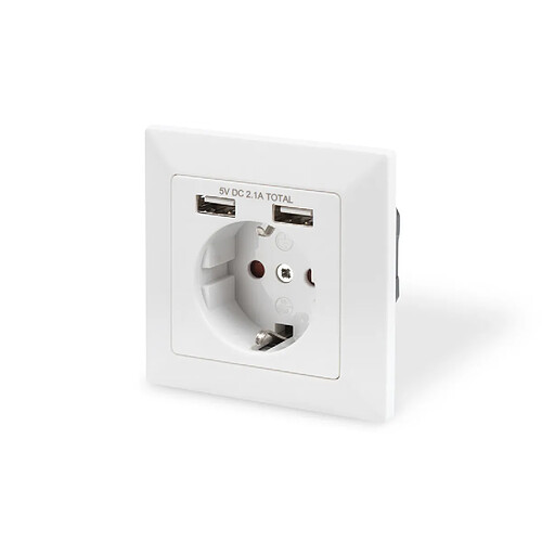 Digitus DA-70613 prise de courant 2x USB Blanc