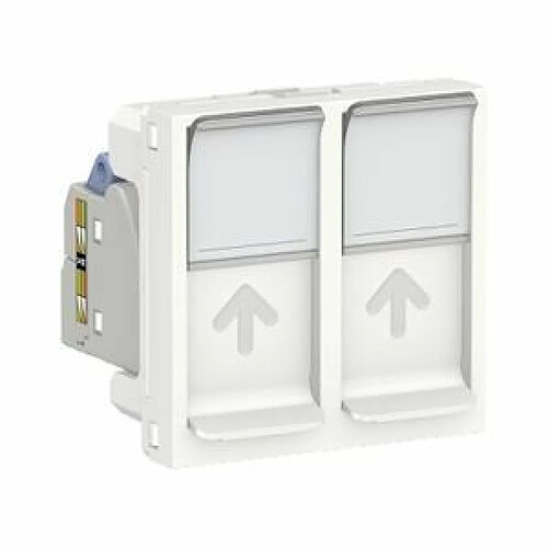 prise rj45 - 2 modules - cat6 - stp - blanc - schneider electric nu342618