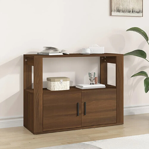 vidaXL Buffet Chêne marron 80x30x60 cm Bois d'ingénierie