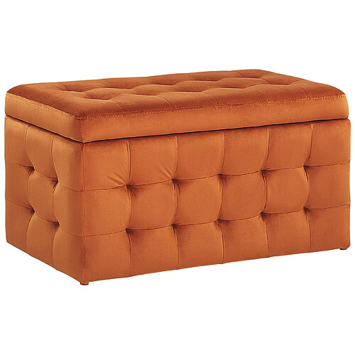 Beliani Coffre de rangement chesterfield orange MICHIGAN