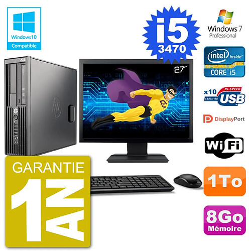 PC HP Z220 SFF Ecran 27" Core i5-3470 RAM 8Go Disque 1To Graveur DVD Wifi W7 · Occasion