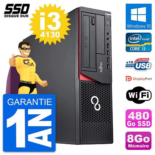 PC Fujitsu Esprimo E920 DT Intel Core i3-4130 RAM 8Go SSD 480Go Windows 10 Wifi · Occasion