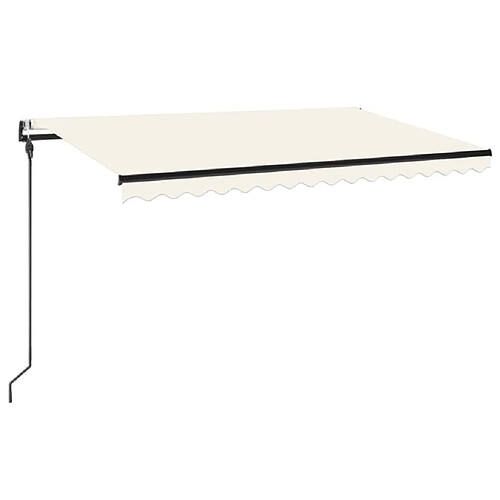 Maison Chic Auvent automatique | Store banne extérieur | Marquise avec capteur de vent et LED 450x300 cm Crème -MN40620