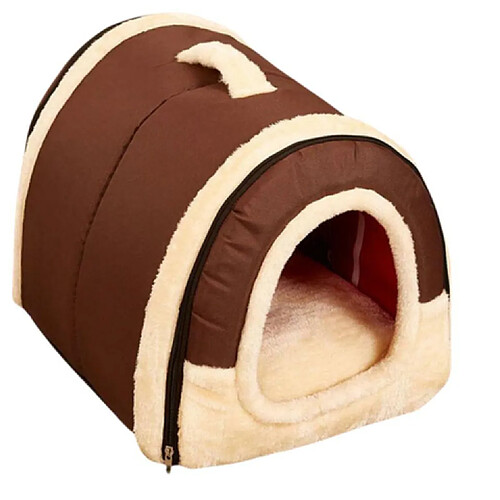 Justgreenbox Lit de maison pour animaux de compagnie pour petits animaux, Coffee, M 45x35x35cM