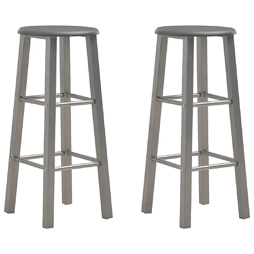 vidaXL Tabourets de bar lot de 2 anthracite MDF