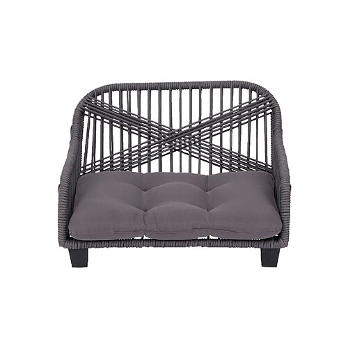 Teamson Pets Lachesis Intérieur Extérieur Corde Tissée Chat ou Petit Chien Canapé Lit Chaise Longue Résistant à L'Eau Avec Coussin Amovible Lavable Gris ST-N10007-UK