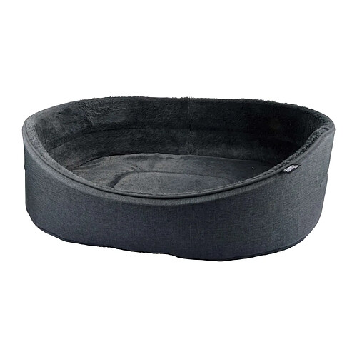 Toilinux Panier Filou avec intérieur doux pour chien et chat - Gris anthracite - Long 70 cm