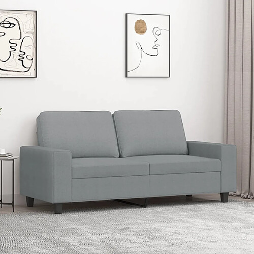 vidaXL Canapé à 2 places Gris clair 140 cm Tissu