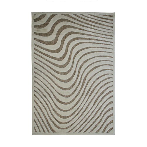 Thedecofactory NEW AGE VIBES - Tapis intérieur et extérieur motif vibes en relief beige 120x170