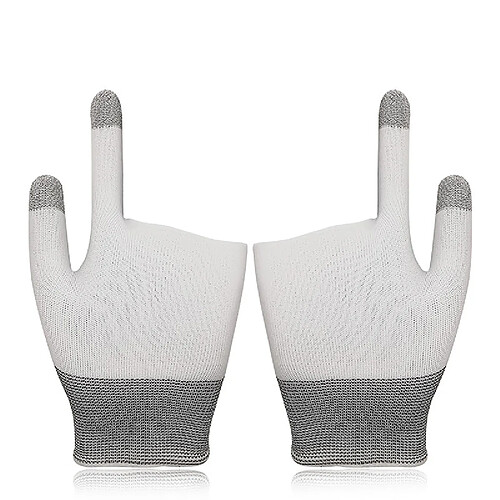 Gants de jeu Accessoires de jeu Deux doigts Sleeve Press Écran tactile Sensible Respirant - Blanc