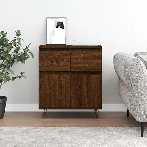 Maison Chic Buffet,Meuble de Rangement,commode pour salon,Cuisine Chêne marron 60x35x70 cm Bois d'ingénierie -MN39275