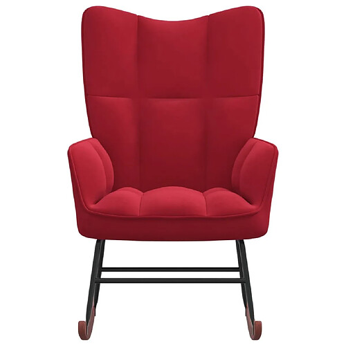 Maison Chic Chaise à bascule | Fauteuil Relax, design moderne Rouge bordeaux Velours -GKD62518