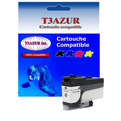 T3AZUR - Cartouche compatible Brother LC3233 (LC-3233Bk) XL Noire