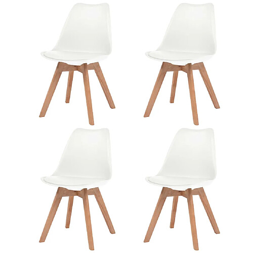 vidaXL Chaises à manger lot de 4 Blanc Plastique