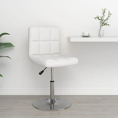 vidaXL Tabouret de bar Blanc Similicuir