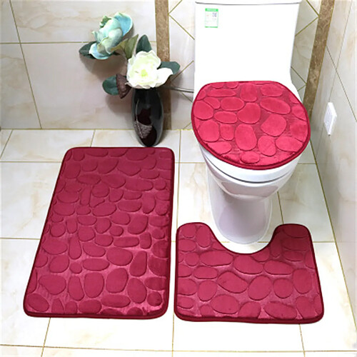 LUUCOZK Tapis de bain antidérapants absorbants à séchage rapide, décoration de salle de bain, liqueur-3 piècesensemble