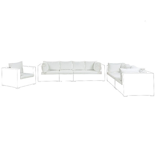 Beliani Set de housses de coussins blanc cassé pour salon de jardin MAESTRO II