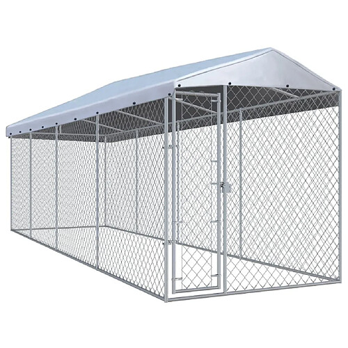 Helloshop26 Chenil extérieur cage enclos parc animaux chien extérieur avec toit pour chiens 760 x 190 x 225 cm 02_0000456