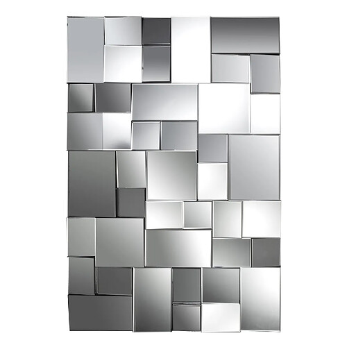 Vivenla Miroir mural argenté design effet 3D L.80 x P. 3 x H. 120 cm collection Contend