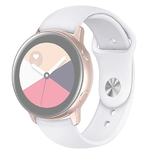 Wewoo Bracelet pour montre connectée Galaxy Watch Active 2 Smart couleur unie de poignet en siliconeTaille S Blanc