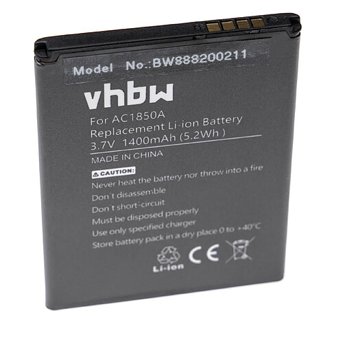 vhbw Li-Ion batterie 1400mAh (3.7V) pour téléphone portable mobil smartphone Archos 50c Neon