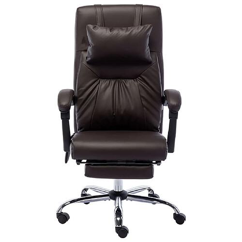 Maison Chic Chaise Gaming | Chaise de bureau Ergonomique Fauteuil de massage Marron Similicuir -GKD60677