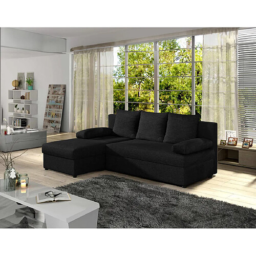 Bestmobilier Numancia - canapé d'angle réversible 4 places - convertible avec coffre - en tissu